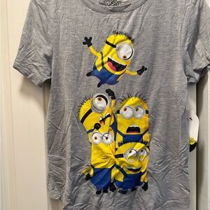 NWT Minions Gray Graphic Tee - Women's Short Sleeve
